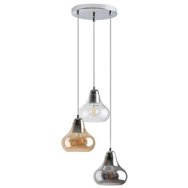 RABALUX Jezabel visilica, hrom sa mlecnim staklom, E27 3X 60