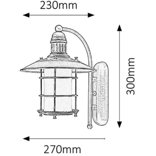 RABALUX Sudan zidna lampa E27 60W, bronza
