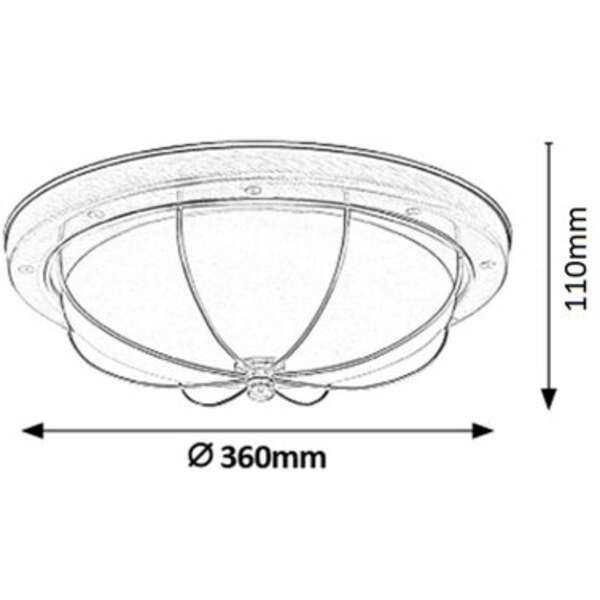 RABALUX Sudan plafonjera D36 E27 2x40W, bronza