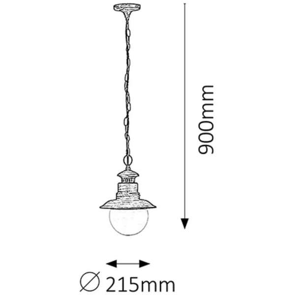 RABALUX Odessa spoljna visilica E27 60W braon