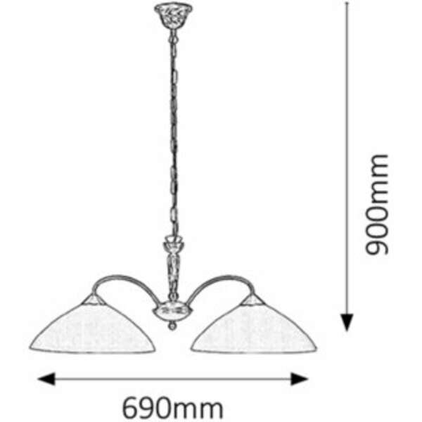 RABALUX Regina  visilica E27 2x60W bronza