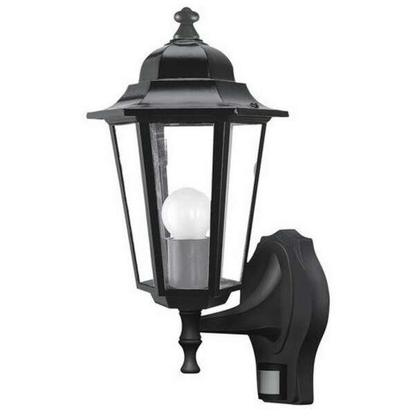 RABALUX Velence spoljna zidna lampa 60W crno IP43 senzor