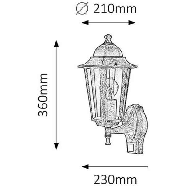 RABALUX Velence spoljna zidna lampa 60W agold IP44 senzor