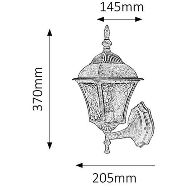 RABALUX Toscana spoljna zidna lampa E27 60W staro srebro IP4