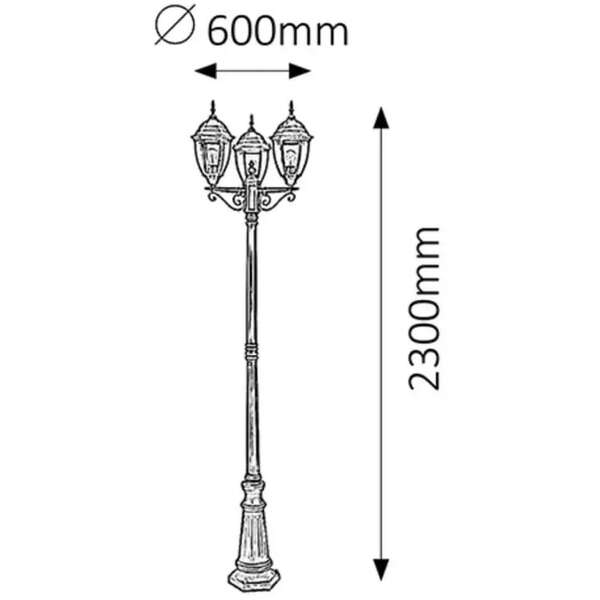 RABALUX Toronto spoljna lampaE27 3x60W staro zlato IP44