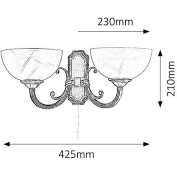RABALUX Marlene  zidna lampa E14 2x40W bronza