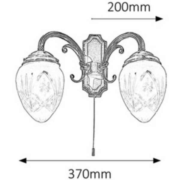 RABALUX Annabella  zidna lampaE14 2x40W bronza