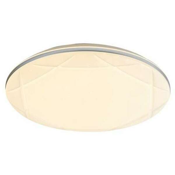 RABALUX Oswald2, unutrašnja plafonjera, srebrna metal lamp sa belim plasticnim abažurom, 24W, sa abažurom: 1800lm, bez abažura: 2400lm, 4000K, D40cm, H7cm, zvezdani efekat, IP20, staklo