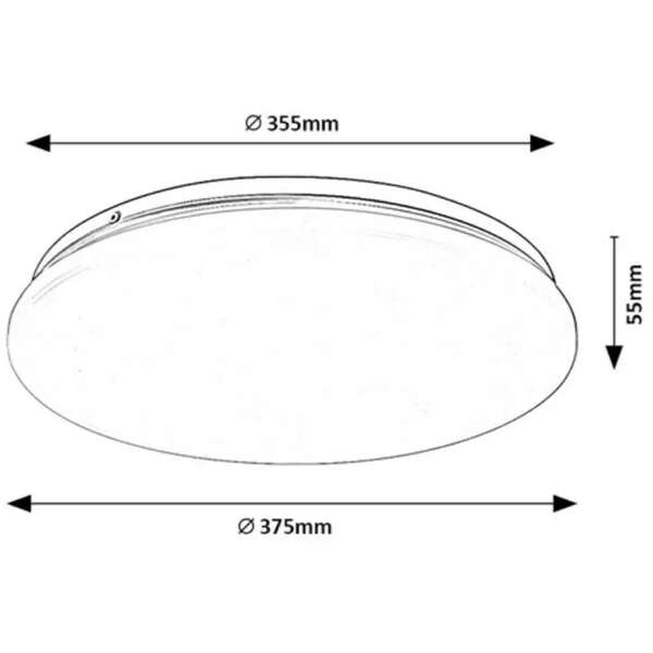 RABALUX Vendel, LED plafonjera okrugla, 24W 1970lm-2400lm, 4000K, D37,5cm zvezdani efekat, IP20