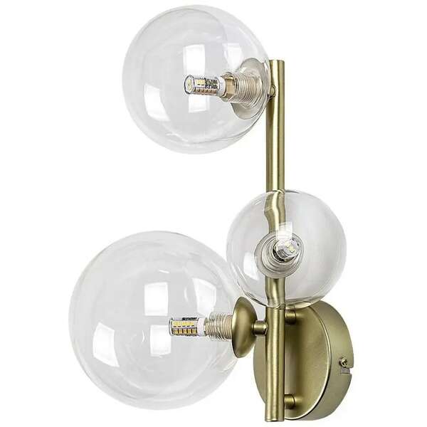 RABALUX Aslov, zidna zlatna sa staklenim kuglama, 3xG9, 26x34cm