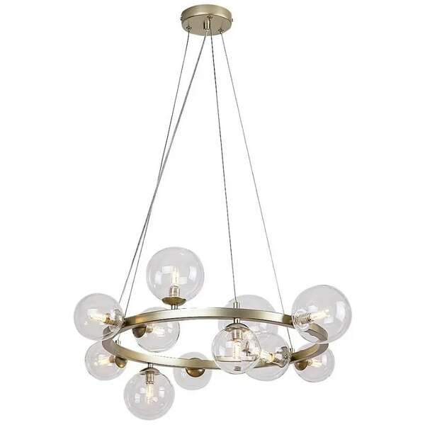 RABALUX Aslov, luster zlatni sa staklenim kuglama, 11xG9, precnik 50cm, visina 120cm