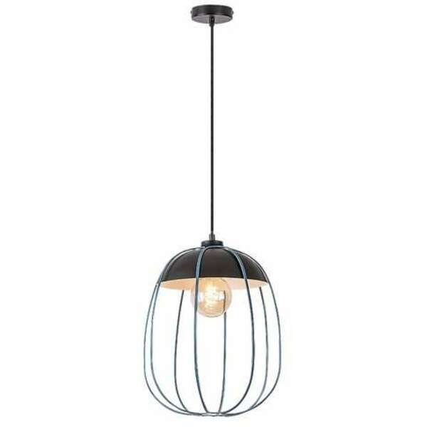 RABALUX Svens, visilica 1xE27, metal crna/plava sa tekstil kablom