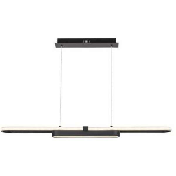 RABALUX Contessa, LED visilica crna metal, 48W, 2550lm, 4000K, 100cm, podesiva visina: 50-120cm