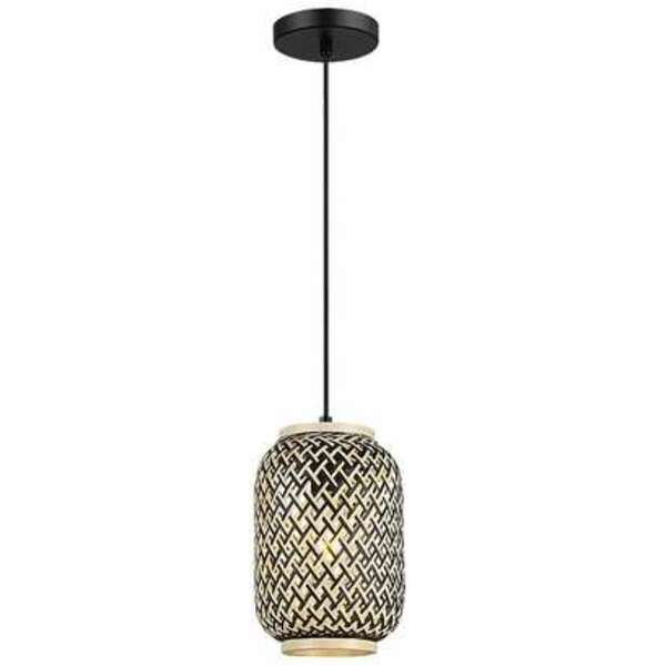 RABALUX Adalla, mat crna metalnavisilica sa ratanskim abažurom, E27 1x40W, IP20