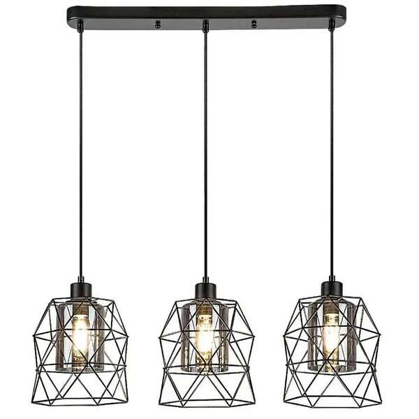 RABALUX Emrys, mat crna metalna visilica , E27 3x40W IP21