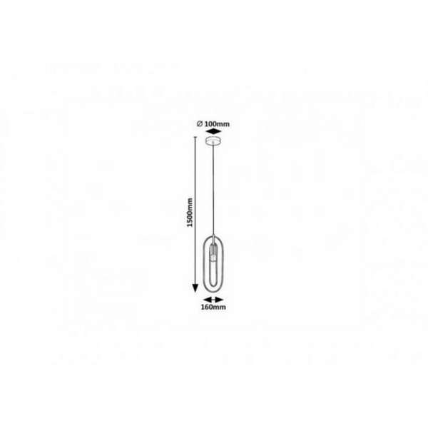 RABALUX Rovier, visilica metal crna/bakar 1xE27, v150cm