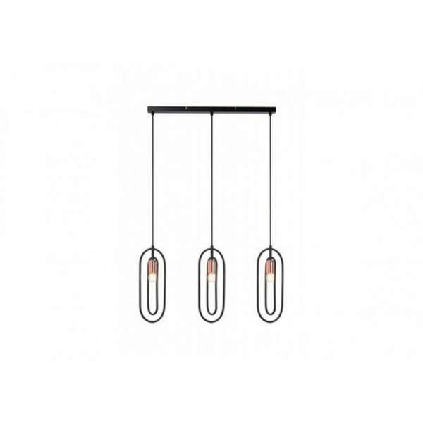 RABALUX Rovier, visilica metal crna/bakar 3xE27, v150cm