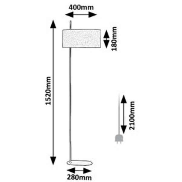 RABALUX Narmin, stona crna/bež tekstil, 1xE27, visina 152cm