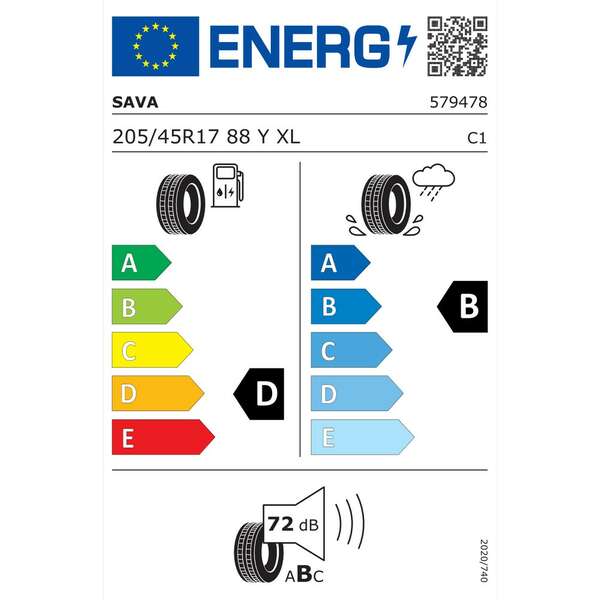 SAVA 205/45R17 88Y INTENSA UHP 2