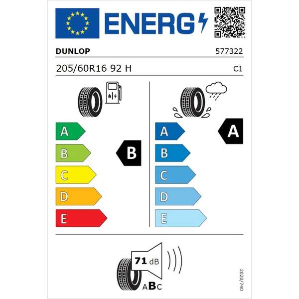 DUNLOP 205/60R16 92H SPT BLURESPONSE
