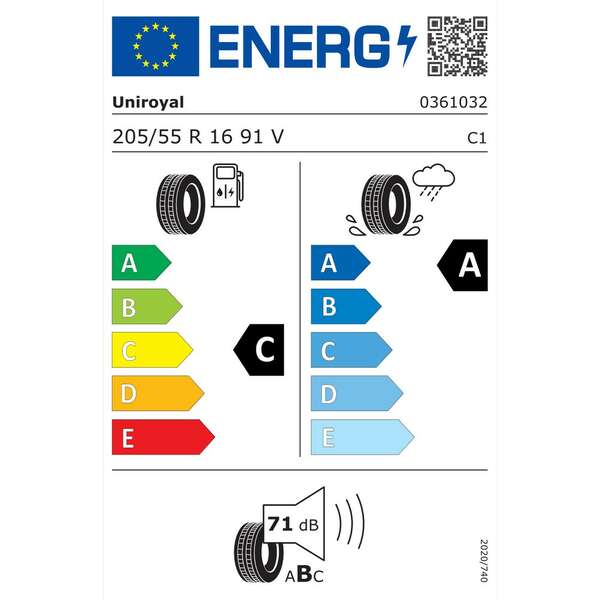 UNIROYAL 205/55R16 RainSport 5 91V