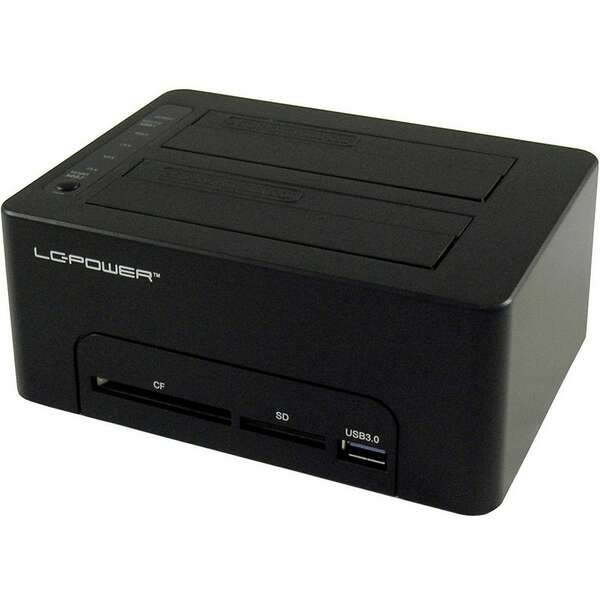LC POWER LC-DOCK-U3-CR 2xSSD/HDD, Black, Cardreader,1xUSB3.0 HUB