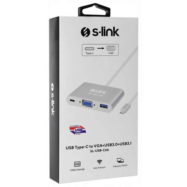 S-LINK SL-USB-C66 TIP C-VGA,USB3.0-3.1 ADAPTER