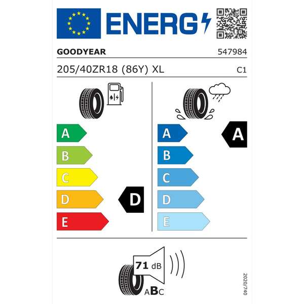 GOODYEAR 205/40R18 86Y EAG F1 SUPERSPORT XL FP