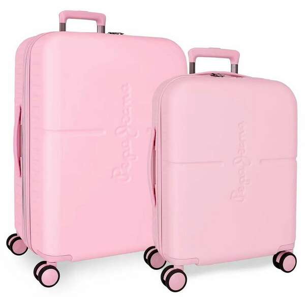 PEPE JEANS HIGHLIGHT ABS Set kofera 2/1 sa 4 tockica light pink