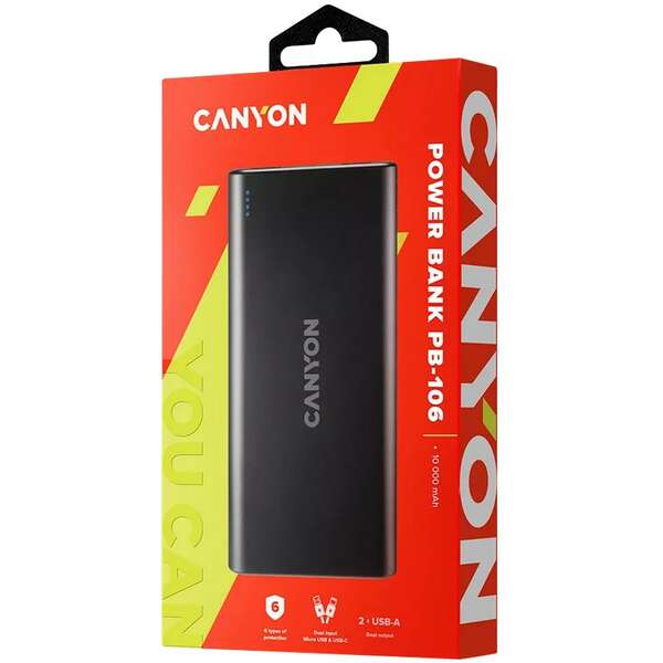 CANYON Power bank 10000mAh 5W Black CNE-CPB1006B