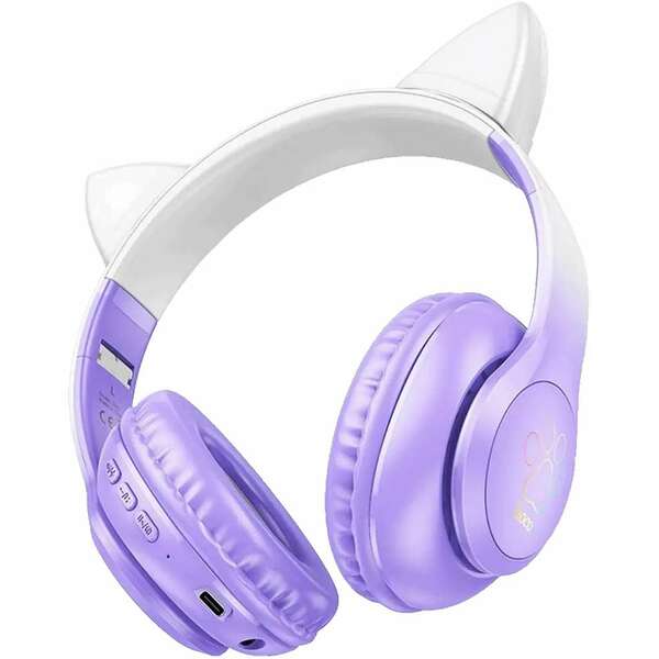HOCO W42 Cat Ear Purple Grape Bluetooth Bezicne Slusalice