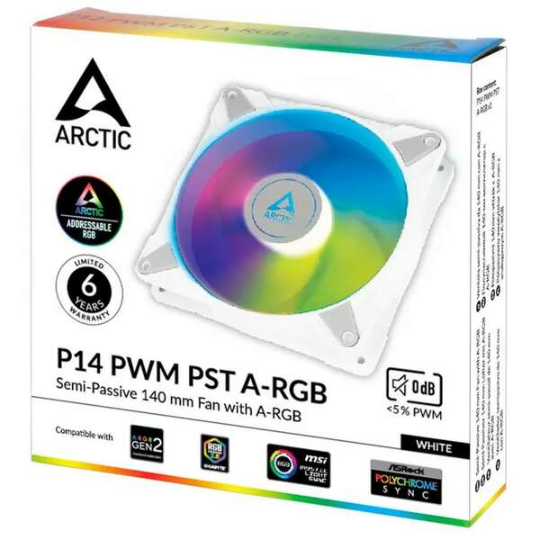 ARCTIC P14 PWM PST A-RGB ACFAN00276A 140mm White