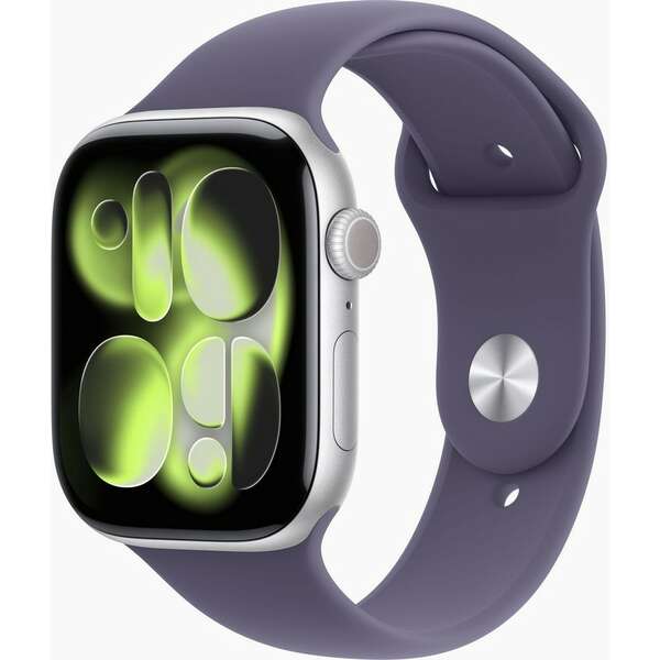 APPLE Watch S11 GPS 46mm Silver Aluminium Case with Purple Fog Sport Band - M/L meva4rk/a
