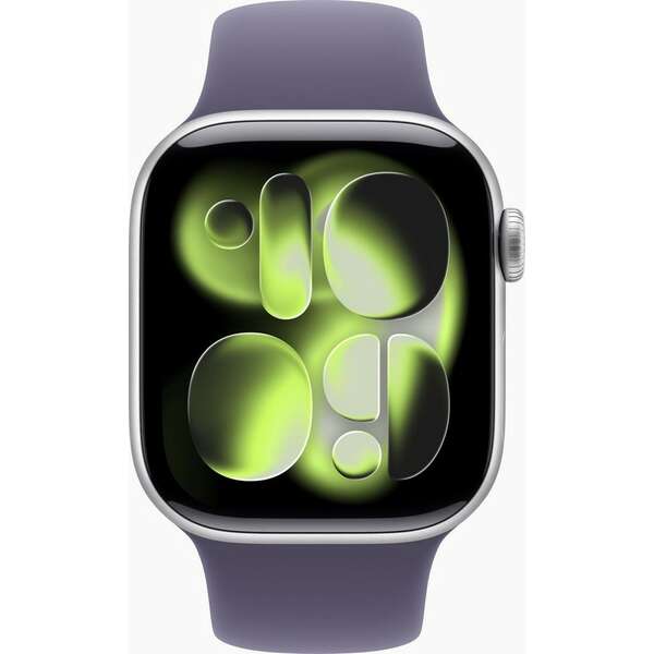 APPLE Watch S11 GPS 46mm Silver Aluminium Case with Purple Fog Sport Band - M/L meva4rk/a