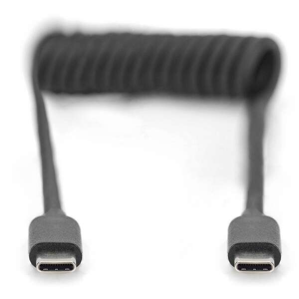 DIGITUS Spiralni kabl USB-C na USB-C 2.0 32-100cm crni