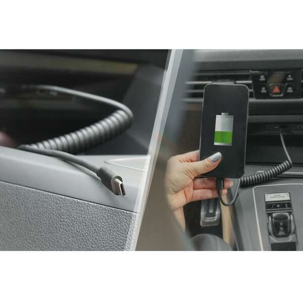 DIGITUS Spiralni kabl USB-C na USB-C 2.0 32-100cm crni