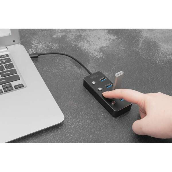 DIGITUS USB hub 4 3.0 porta sa prekidacima