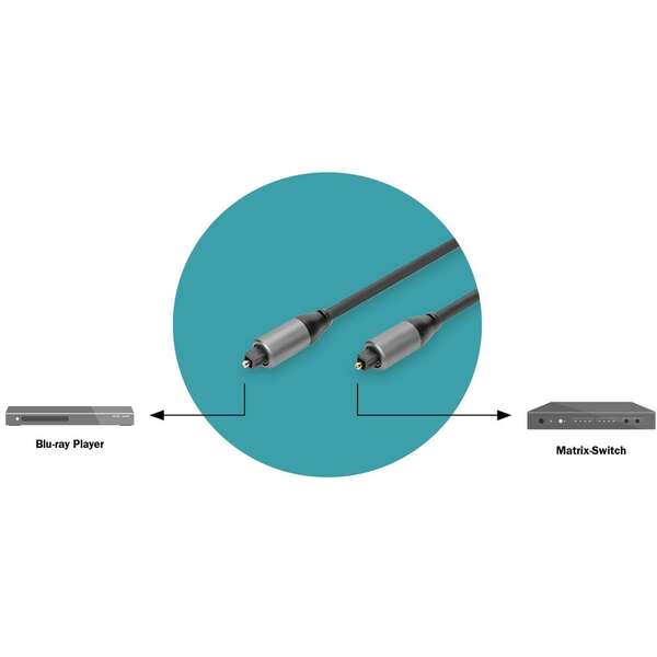DIGITUS Opticki audio kabl toslink 2m crni