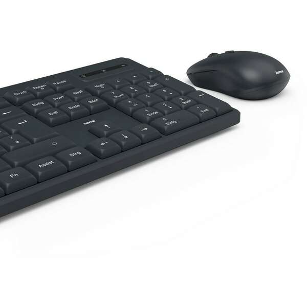 HAMA WKM-200 bezicna tastatura i mis, US, crna