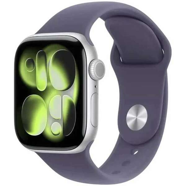 APPLE Watch S11 GPS 46mm Silver Aluminium Case with Purple Fog Sport Band - S/M mev94rk/a