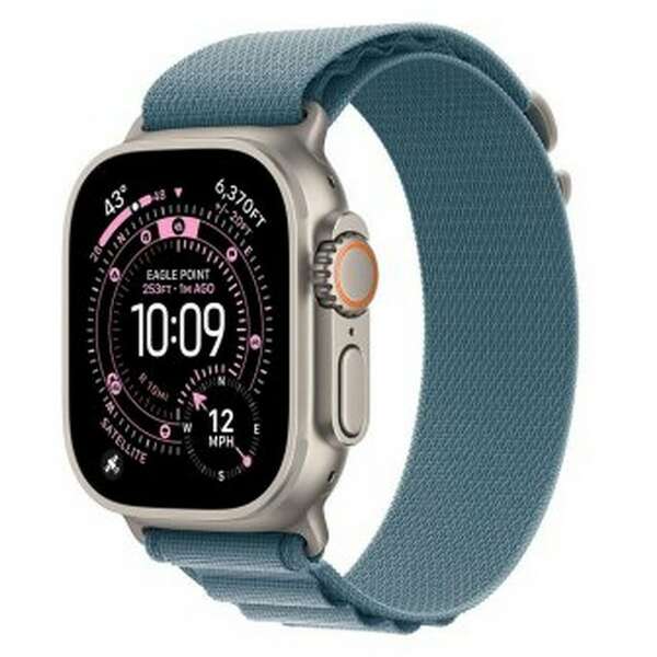 APPLE Watch Ultra 3 Cellular 49mm Natural Titanium Case with Light Blue Alpine Loop - Large mewp4se/a