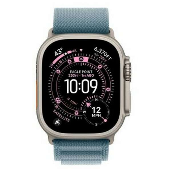 APPLE Watch Ultra 3 Cellular 49mm Natural Titanium Case with Light Blue Alpine Loop - Large mewp4se/a