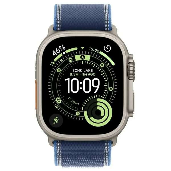 APPLE Watch Ultra 3 Cellular 49mm Natural Titanium Case with Blue/Bright Blue Trail Loop - M/L mewu4se/a