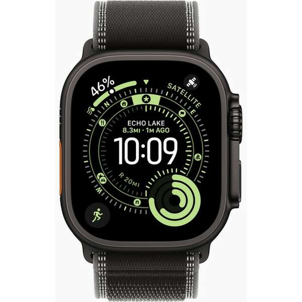 APPLE Watch Ultra 3 Cellular 49mm Black Titanium Case with Black/Charcoal Trail Loop - S/M mf1d4se/a