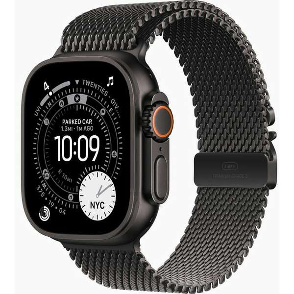 APPLE Watch Ultra 3 Cellular 49mm Black Titanium Case with Black Titanium Milanese Loop - Medium mf1q4se/a