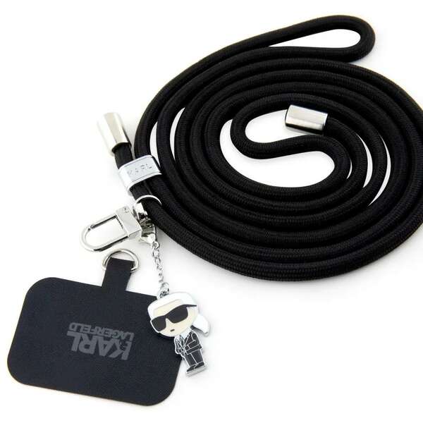 KARL LAGERFELD Universal Strap and Tether Patch Black
