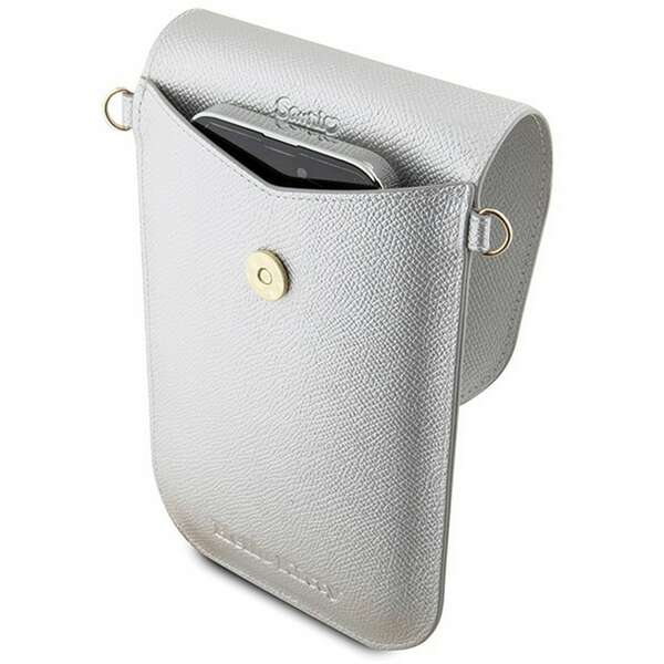 HELLO KITTY Leather Wallet Phone bag Silver