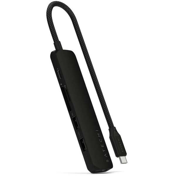 SATECHI 6-in-1 USB-C Slim Multiport Adapter - Black