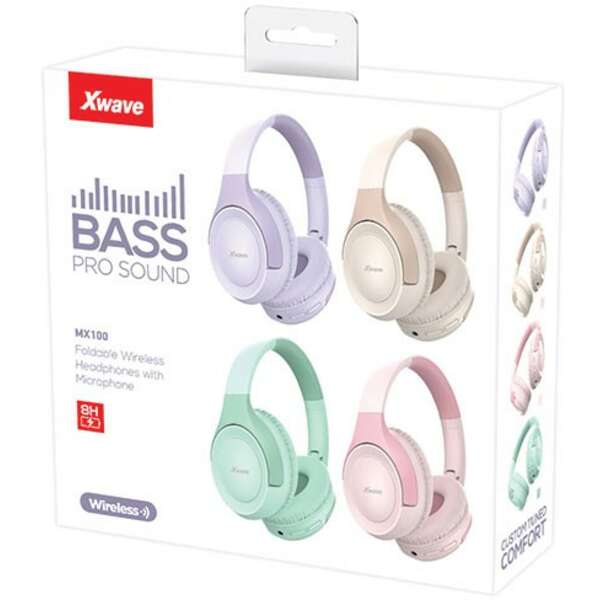 X WAVE MX100 Green  Bluetooth + 3.5mm, Stereo, micro SD, mic