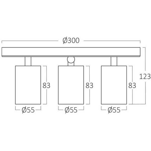 BRAYTRON BRY-BETA-RND_3-BLC-GU10-SPOTLIGHT